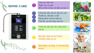 Bảng công dụng pH của máy ion kiềm Biontech BTM-207D