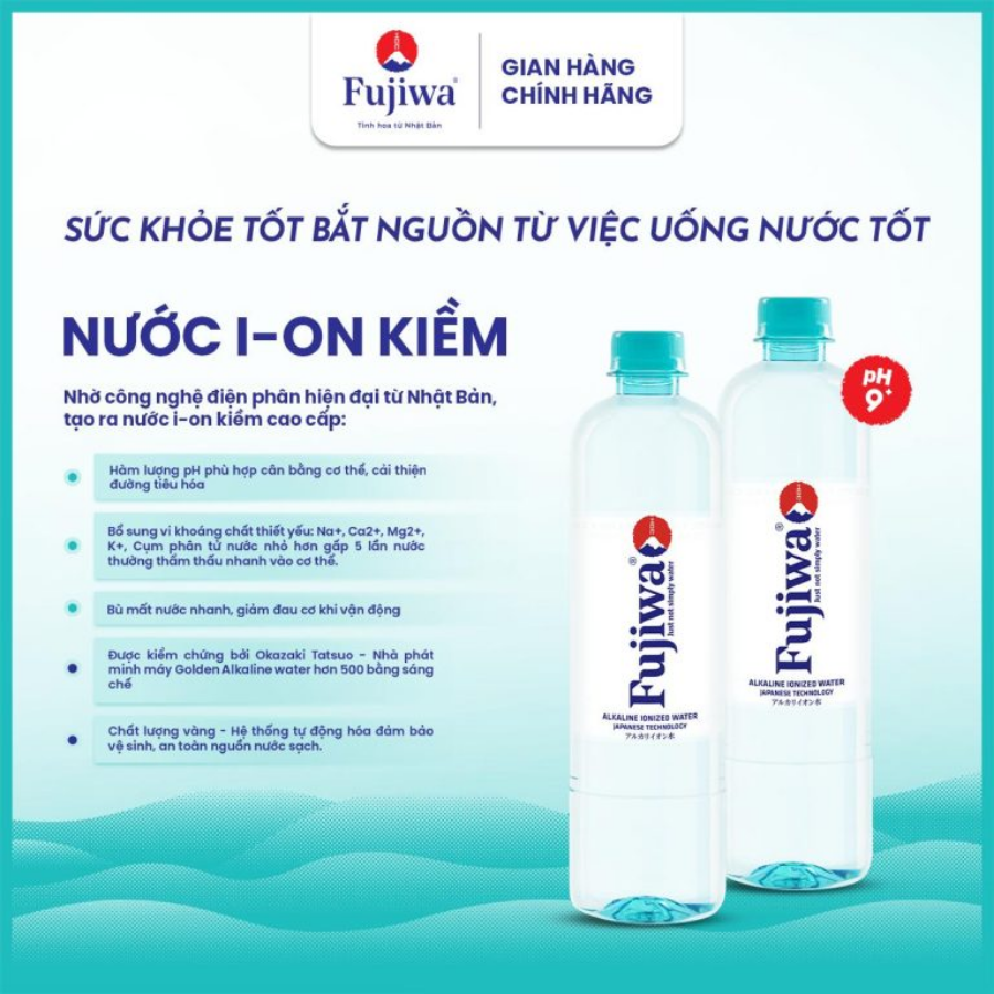 Nước Ion kiềm cao cấp Fujiwa 680ml - 20 chai - công nghệ điện phân số 1 Nhật Bản - Ảnh 2
