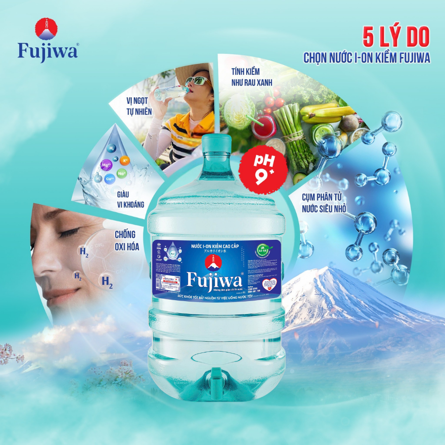 Nước Ion kiềm cao cấp Fujiwa Bình 18L- công nghệ điện phân số 1 Nhật Bản - Ảnh 2