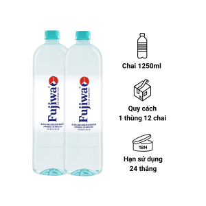 Nước Ion kiềm cao cấp Fujiwa 1.25L - 12 chai - công nghệ điện phân số 1 Nhật Bản
