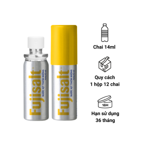 Xịt thơm miệng bạc hà kết hợp nước i-on Fujiwa (Fujisalt) - Hộp 12 chai x 14ml