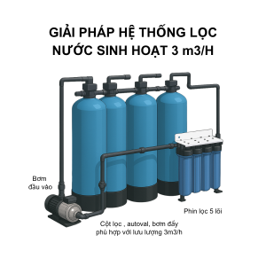 Hệ thống lọc nước công suất 3m3/h cho khách sạn, nhà hàng, quán ăn ....