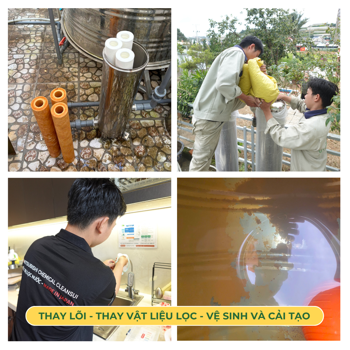 Home Care đơn vị thay lõi, thay vật liệu cho bộ lọc tổng, vệ sinh, cải tạo lại bộ lọc