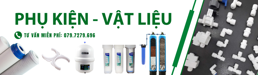 Phụ kiện lọc nước, thiết bị lọc nước như: lõi, bơm, van, adapter, đồng hồ đo áp ....