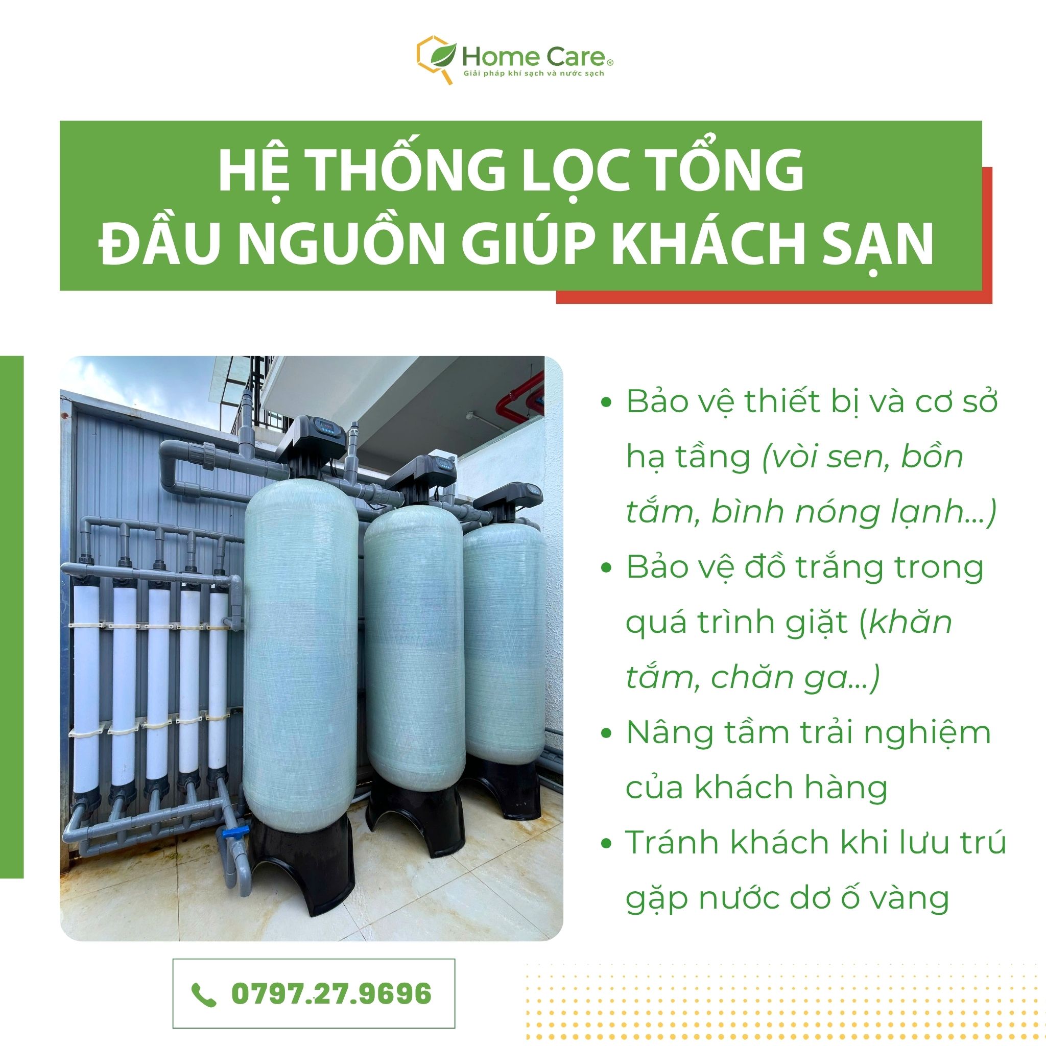 Hệ thống lọc tổng đầu nguồn cho khách sạn