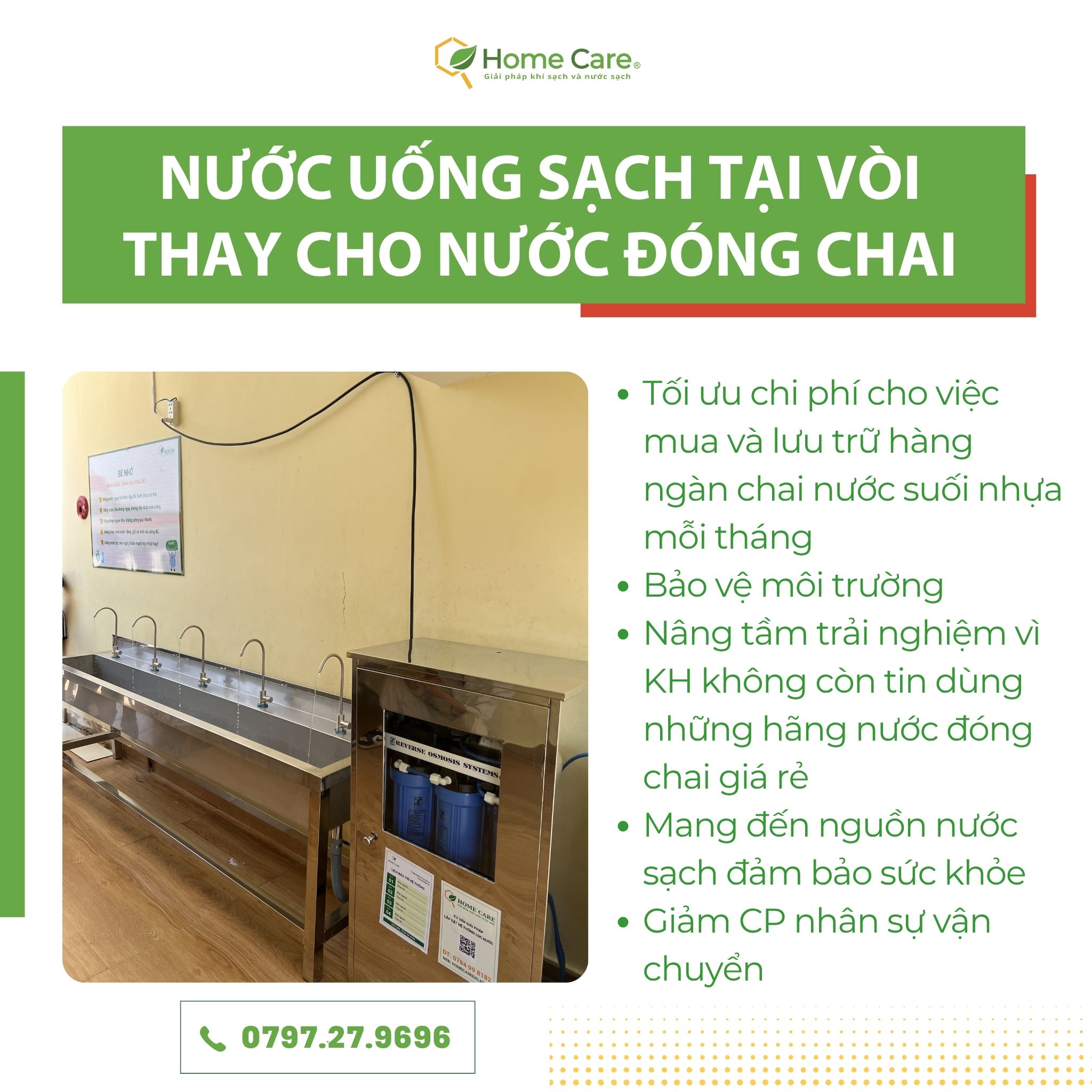 Nước uống sạch tài vòi khách sạn thay cho nước đóng chai